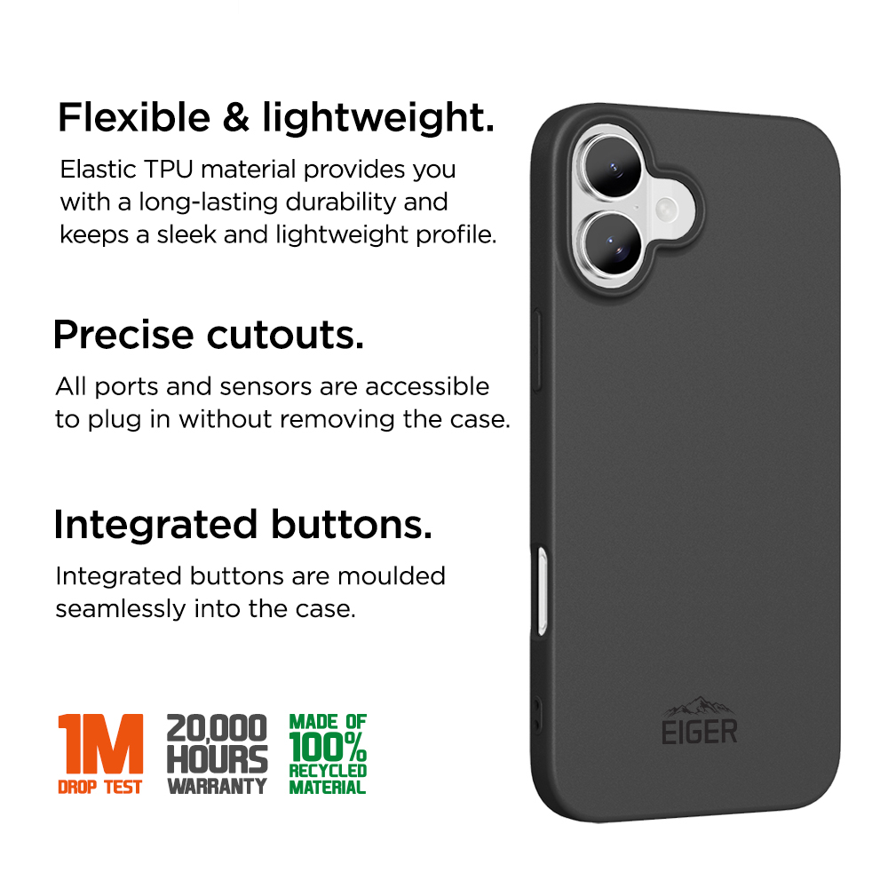 iPhone 17 Grip Case Gummi Schutzhülle (EGCA00888) - Schwarz