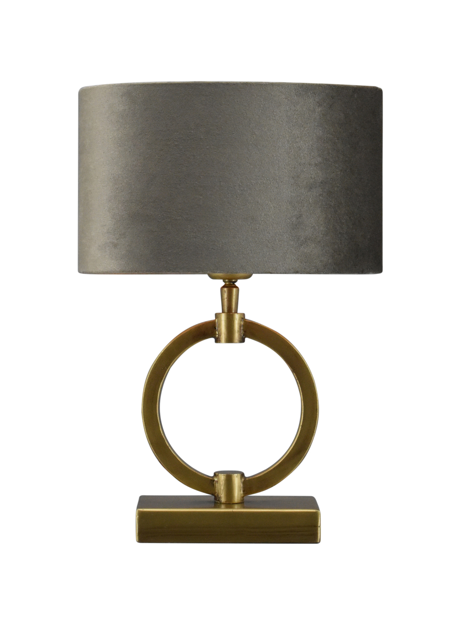 Tafellamp Devon XS bronze + kap Ovaal 25x16x15m Fendi velours earth ( gouden binnenkant )