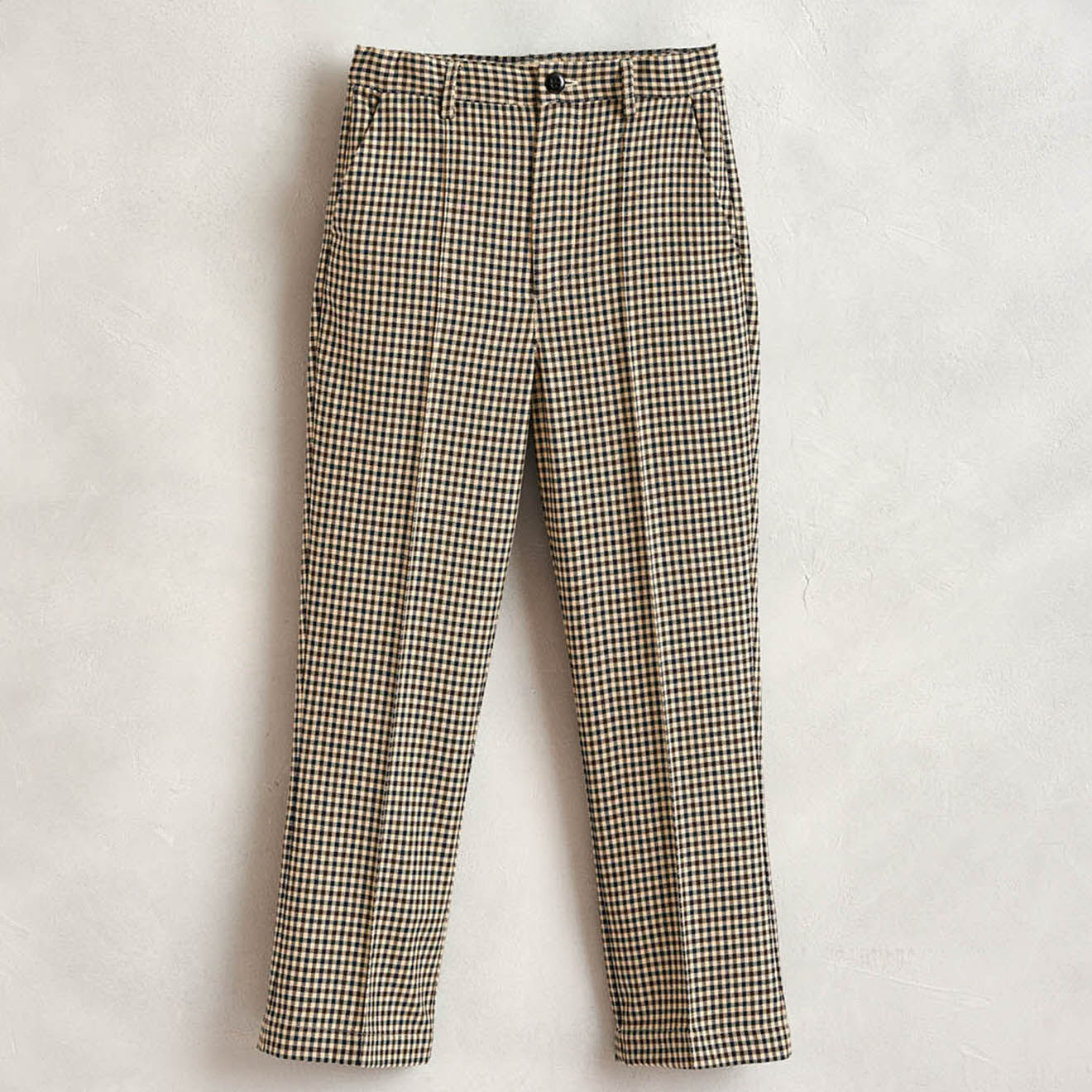Bellerose Pantalon Phiby 7/8 ème à carreaux taupe