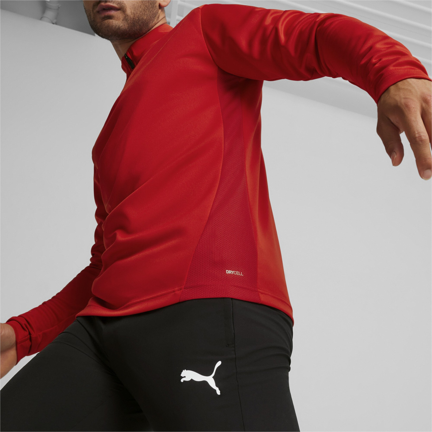 PUMA teamGOAL Trainingspak 1/4-Zip Rood Zwart Wit
