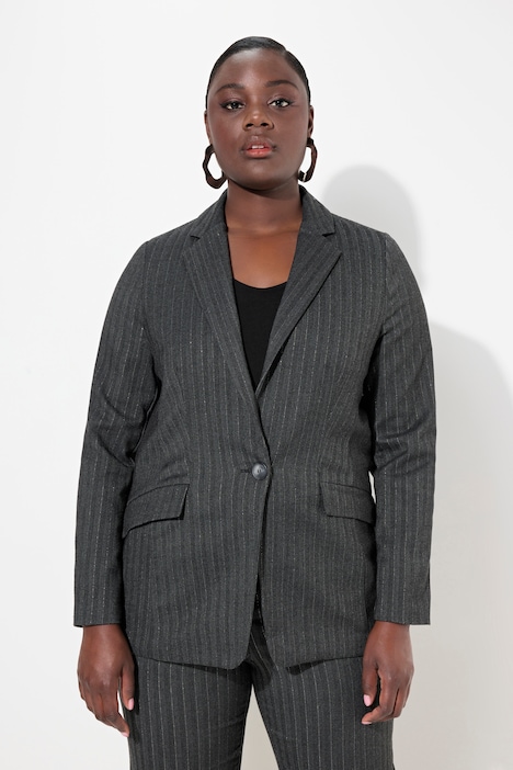 Blazer, Fischgratmuster, Lurex, Reverskragen, Rückenschlitz