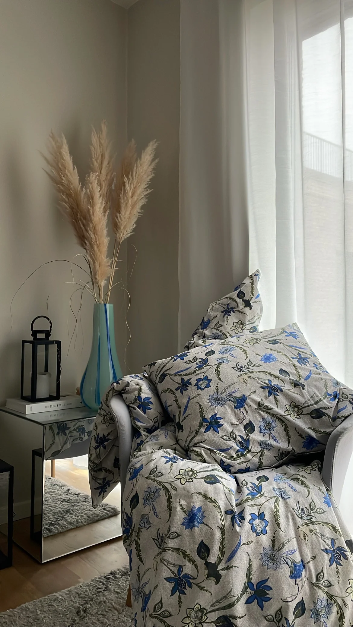 Bahne Interior  Autum flower Renforcé sengetøj - blå