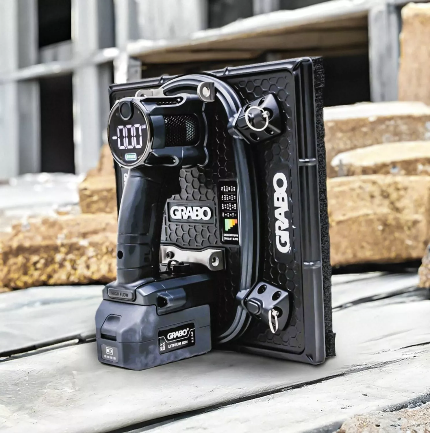 Grabo High Flow Elektrische Vacuüm Tegeldrager in beschermtas - 50,3kg