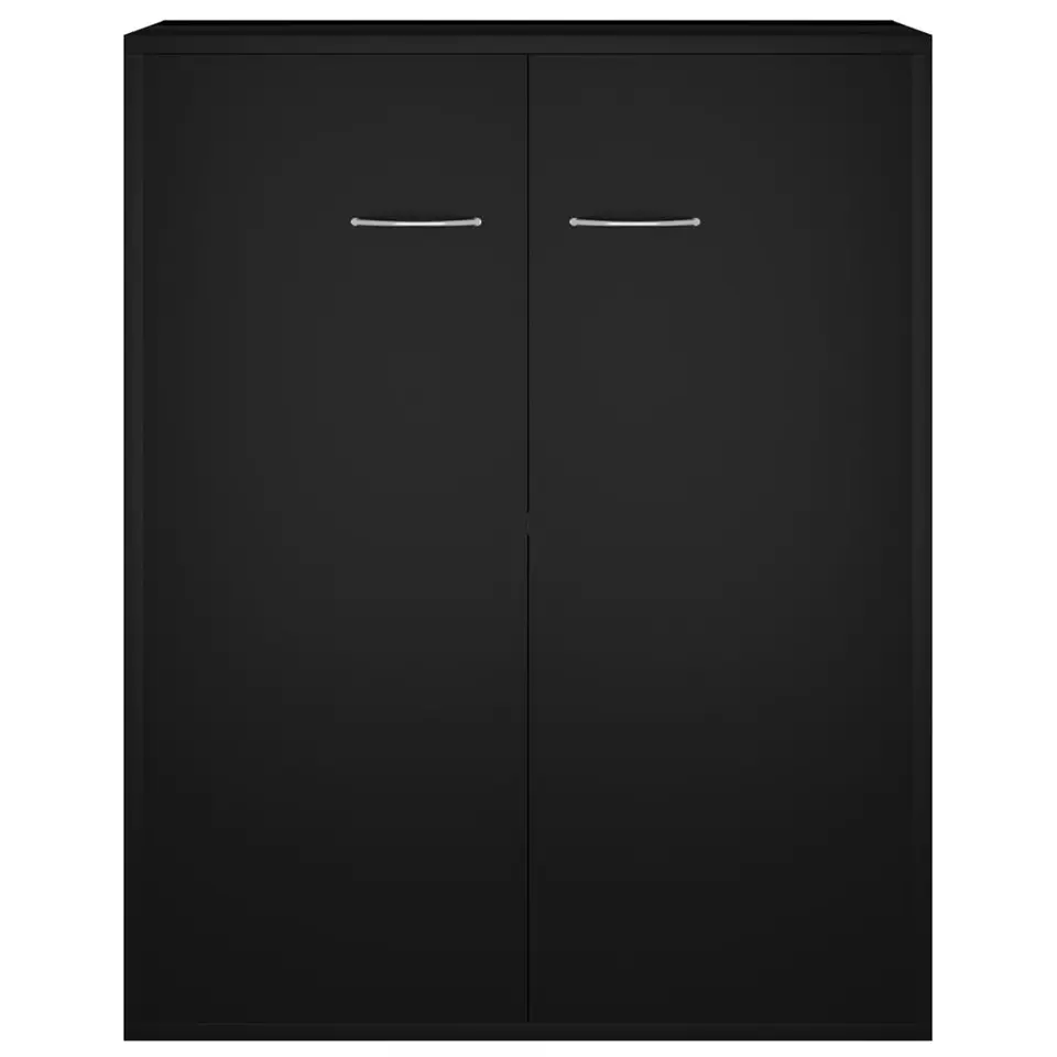 vidaXL - Dressoir - Zwart - Bewerkt hout