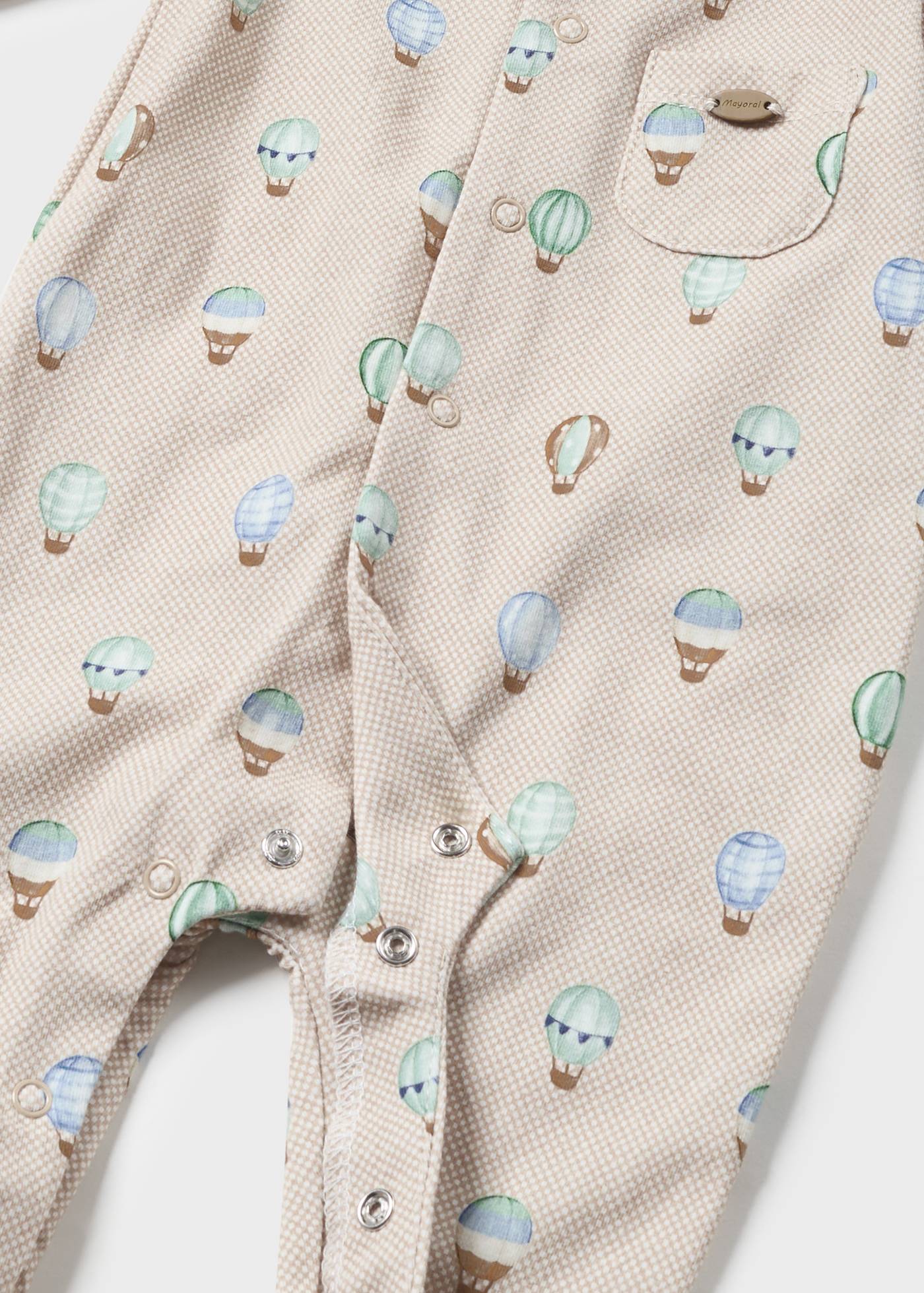 Macacão comprido Better Cotton com gorro para recém-nascidos Sky
