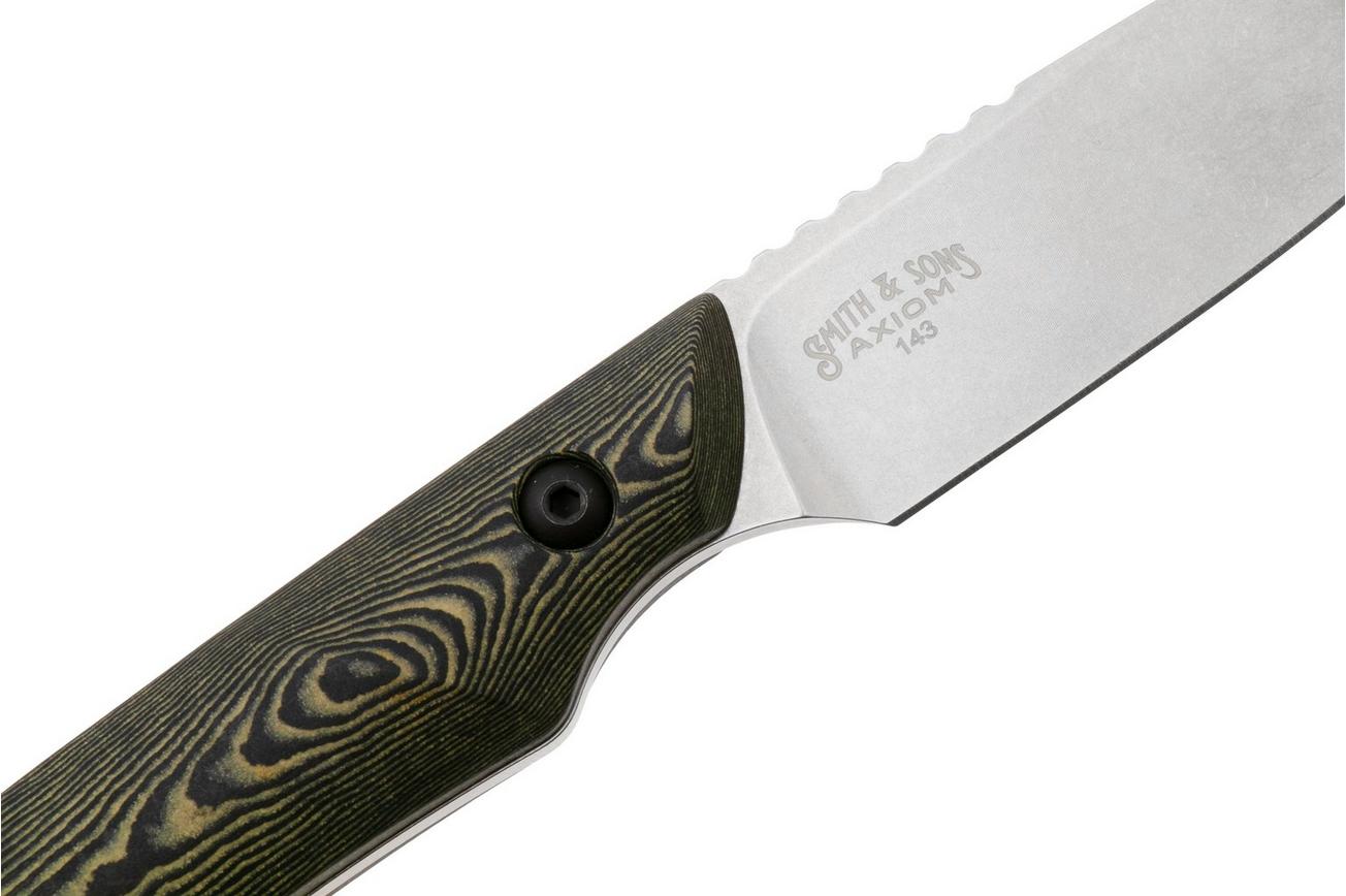 White River Knives Axiom WRSS-AXM-RMB Stonewashed Magnacut, Maple Black Richlite, jachtmes, Smith and Sons design