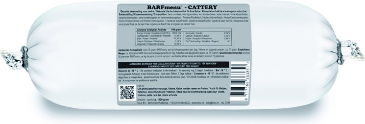 BARFmenu diepvries kattenvoer Cattery combinatie 500 g