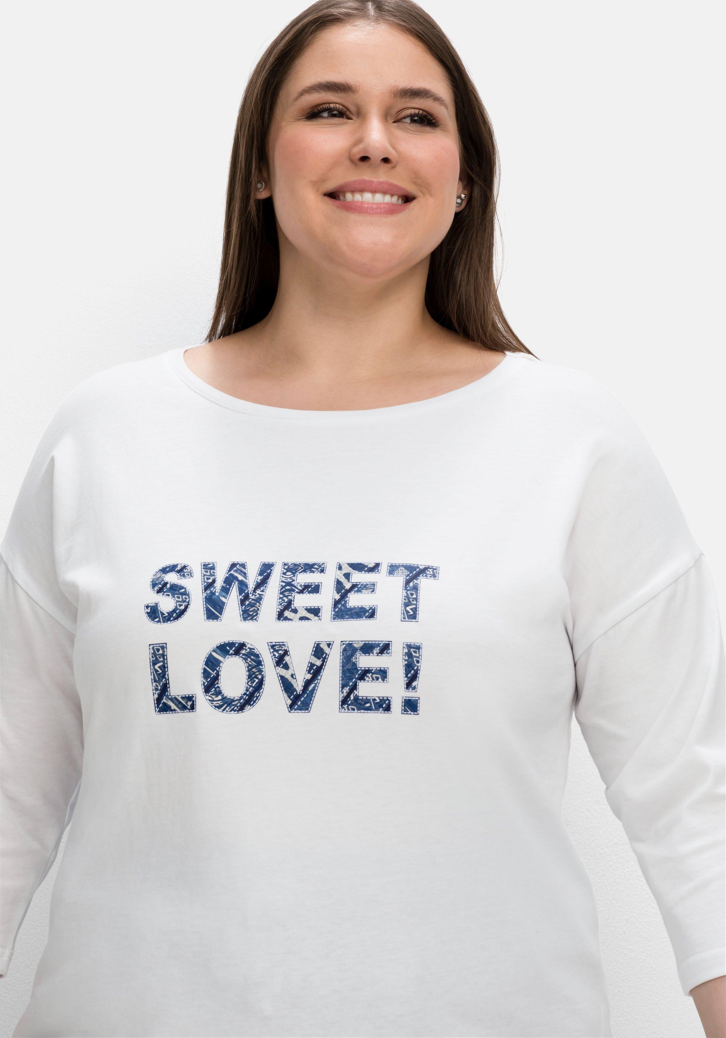 Shirt mit 3/4-Arm im Raglanschnitt und Frontdruck
