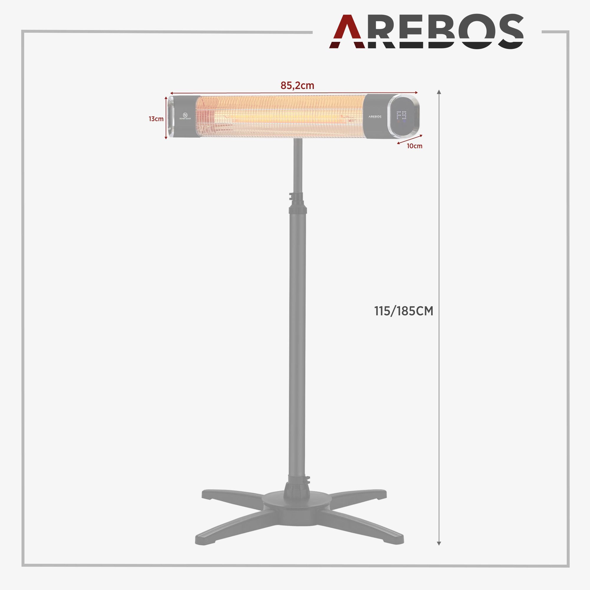 Infrarot Heizstrahler 2000W mit Stativ & Fernbedienung