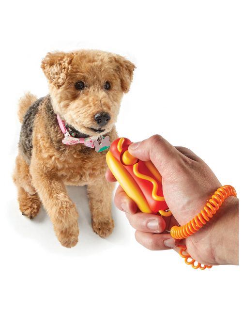 Brightkins Clicker Hot Dog - Hondenopvoeding - Oranje Rood
