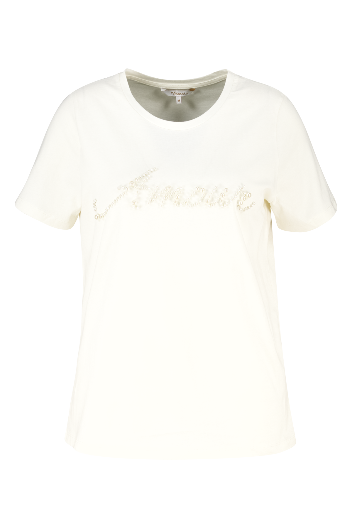 T-shirt met tekst van imitatieparels Cream