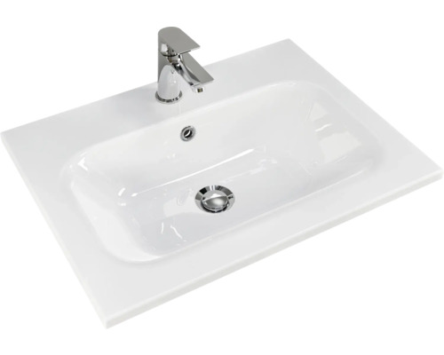 Pelipal Sunline 121 badkamermeubelset (B x H x D 61 x 200 x 46 cm), antraciet fronten, met mineraal gegoten wastafel, badmeubel met 3 laden en spiegelkast met LED-verlichting