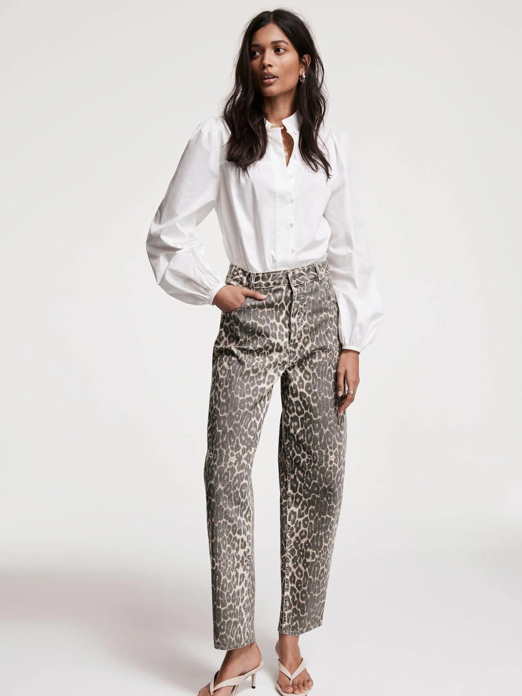 Mint Velvet Leopard Print Tapered Jeans