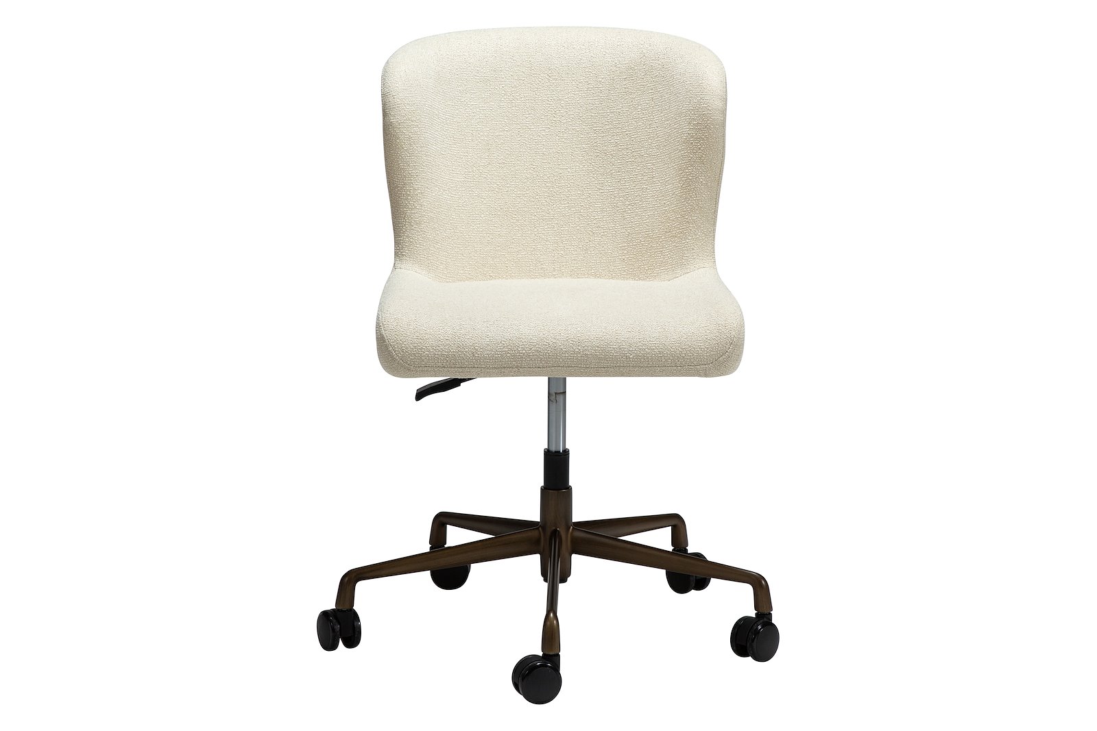 Glam kontorstol Tekstil Bouclé Frosted Almond med antikk messing ben
