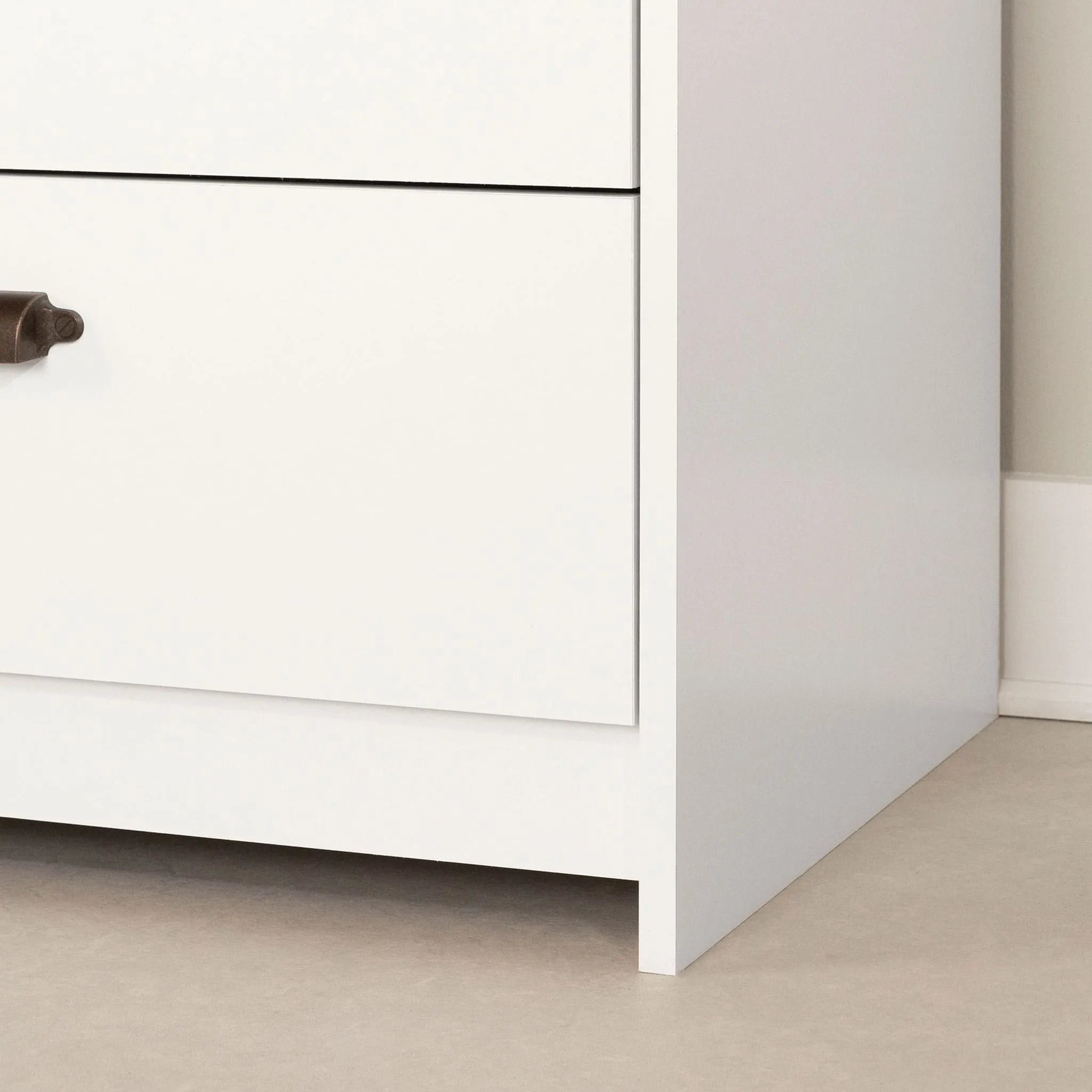 South Shore Bureau Double 6 Tiroirs - Hulric Blanc solide