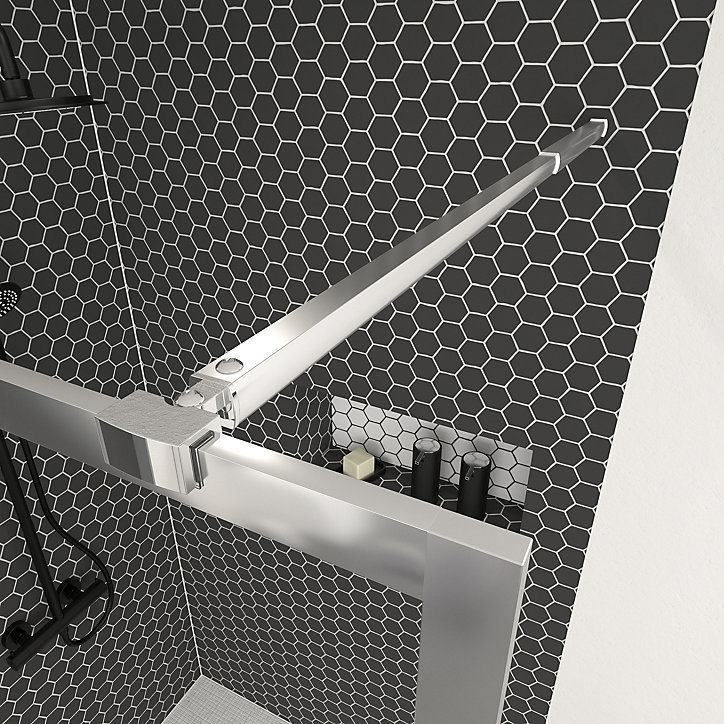 Paroi de douche à l'italienne H.200 x l.120 cm, ép. 6 mm, profilé chrome, Galedo Edge
