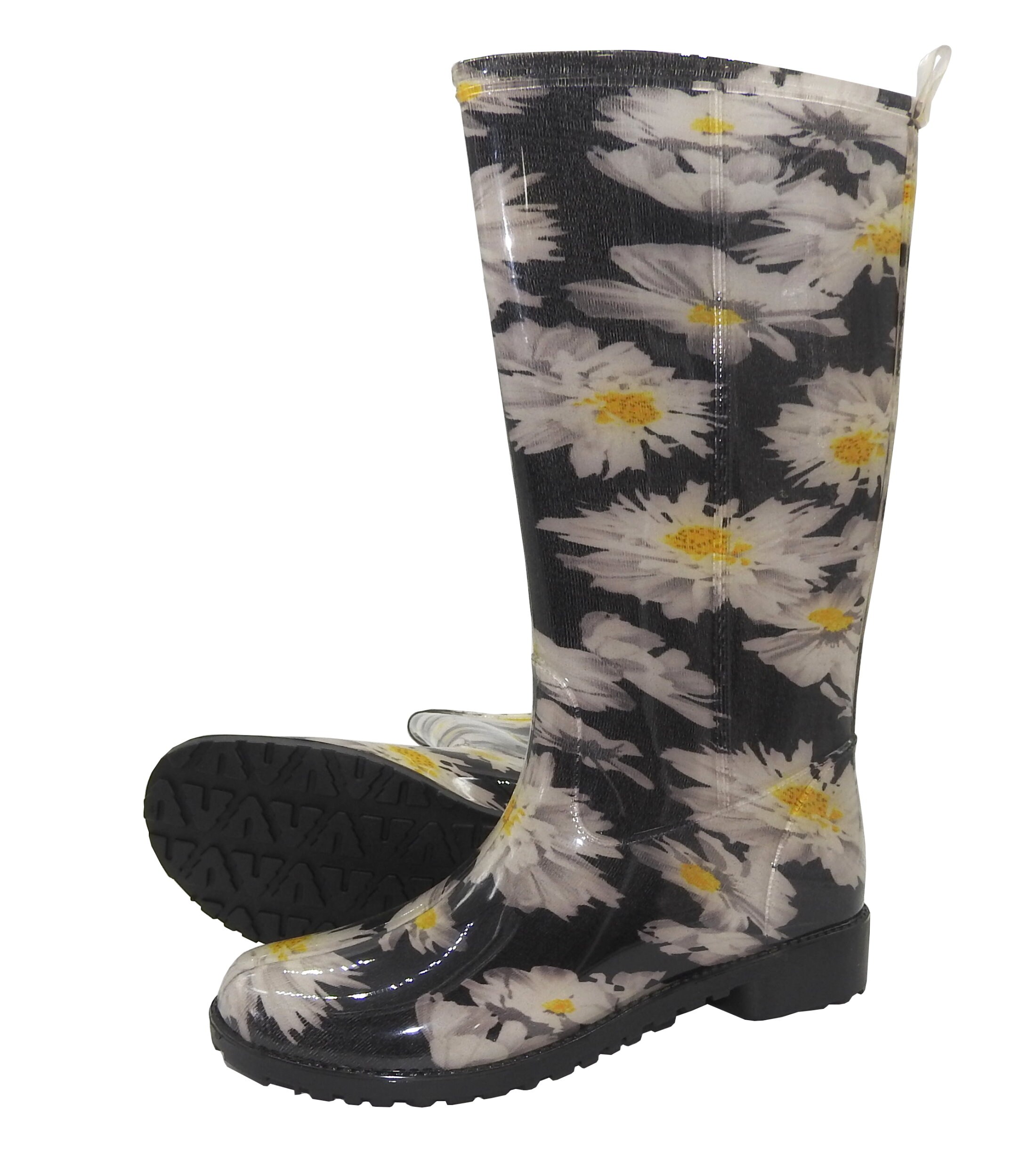 WKTEX Damen Regenstiefel Gummistiefel Gr. 36 Schwarz