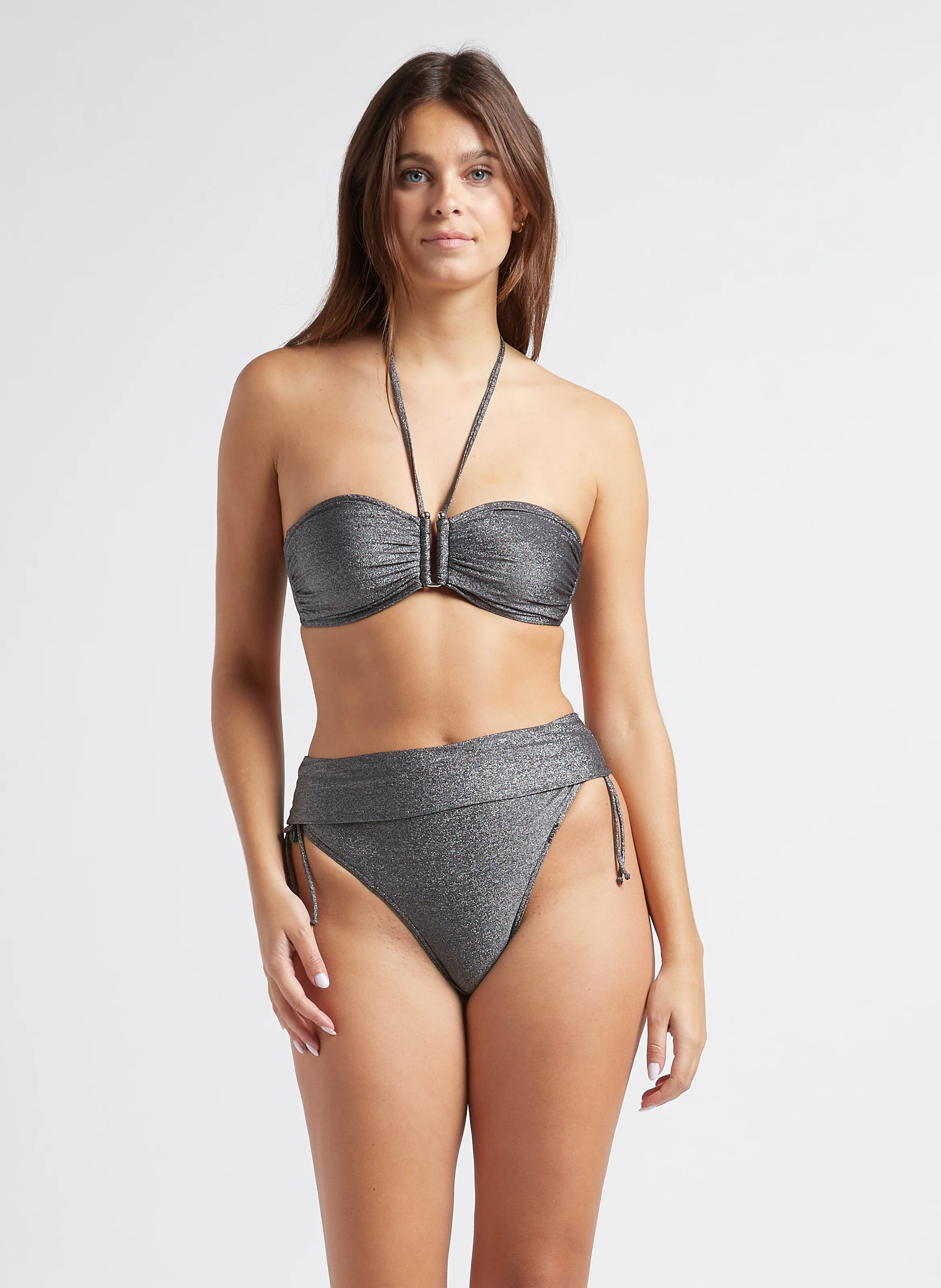 ADAMAN - Culotte de maillot de bain pailleté | Noir