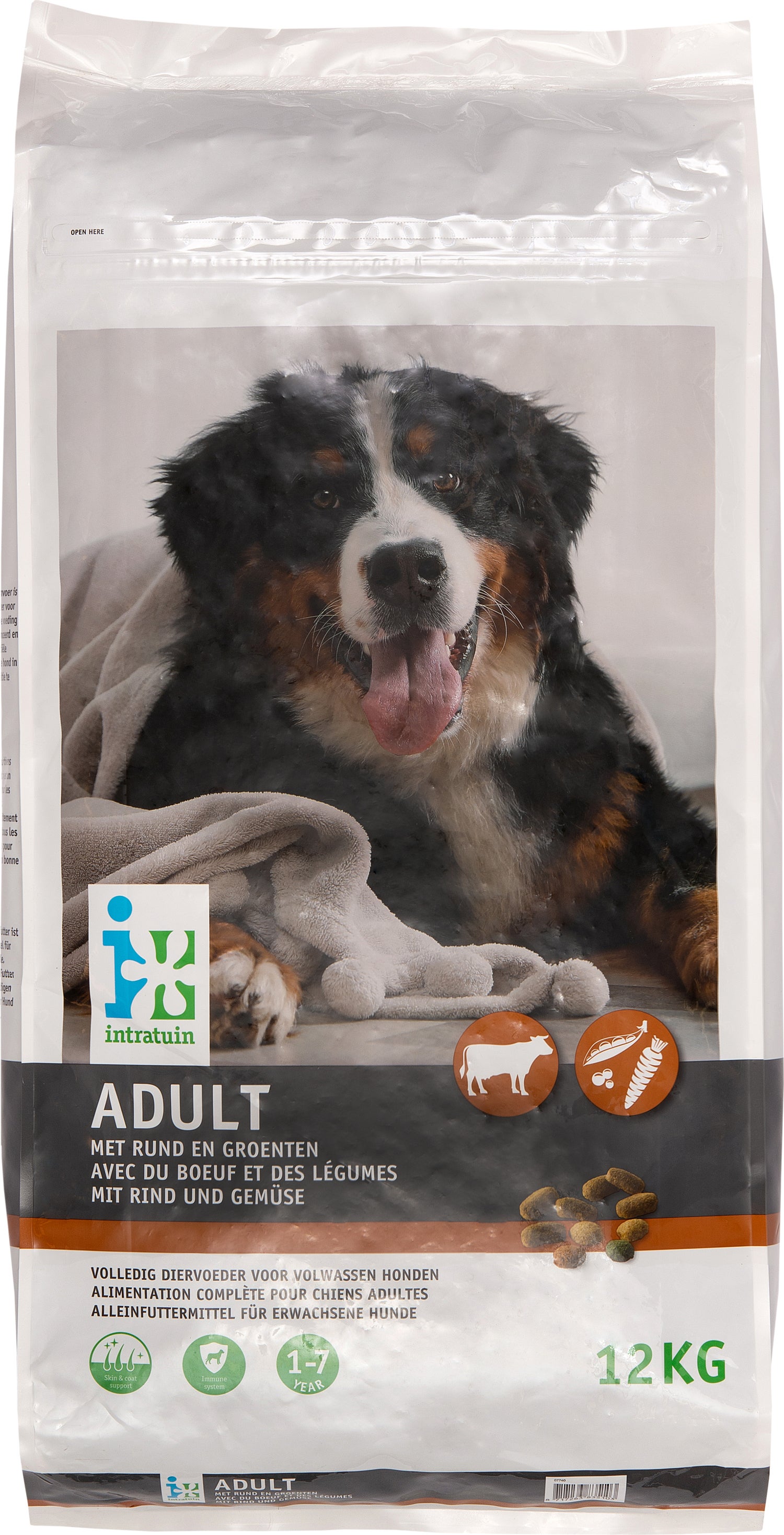 Intratuin hondenvoer adult rund en groenten 12 kg