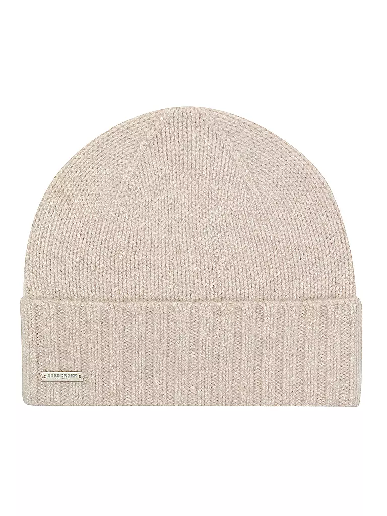SEEBERGER Kaschmir Mütze - Haube beige