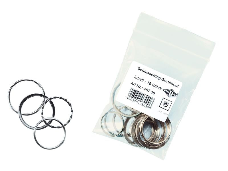 WEDO Schlüsselring 25-30 mm 15 Stück Schlüsselringe für Ihren Schlüsselanhänger