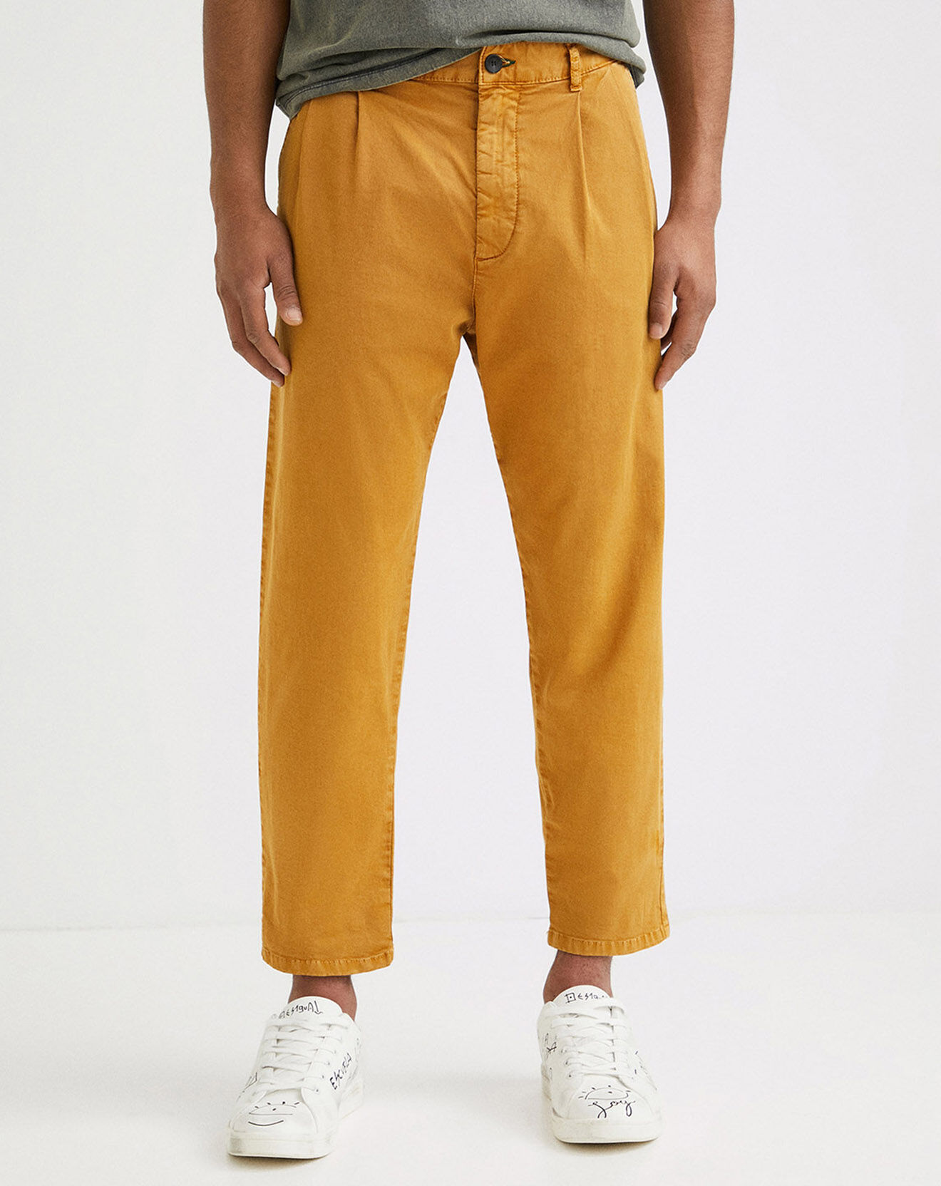 Desigual Pantalon Marcel jaune moutarde