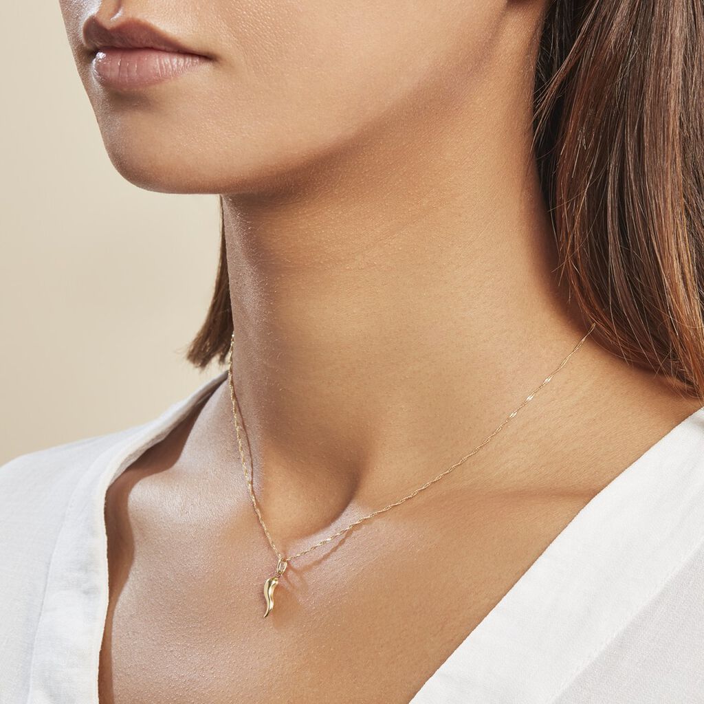 Pendentif Felicette Corne Abondance Or Jaune