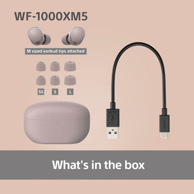 Sony WF1000XM5P true wireless in-ear-hovedtelefoner (røget pink)