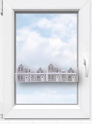 Stickereien Plauen Fensterdekoration »Häuser« Fensterdekoration 