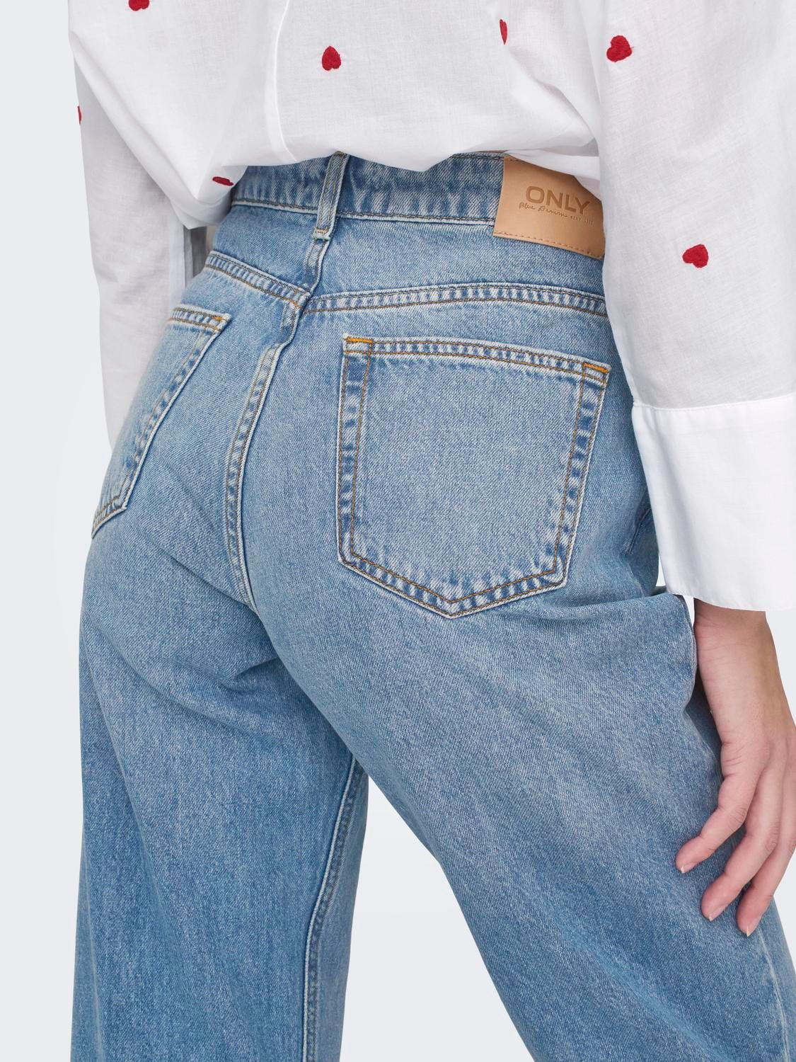 ONLJACI Mittlere Taille Gerade geschnitten Jeans Light Blue Denim