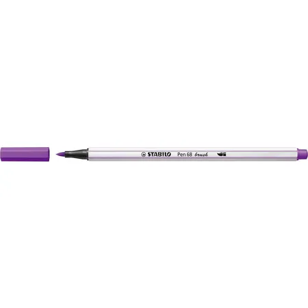 Premium-Filzstift mit Pinselspitze für variable Strichstärken - STABILO Pen 68 brush - Einzelstift - lila