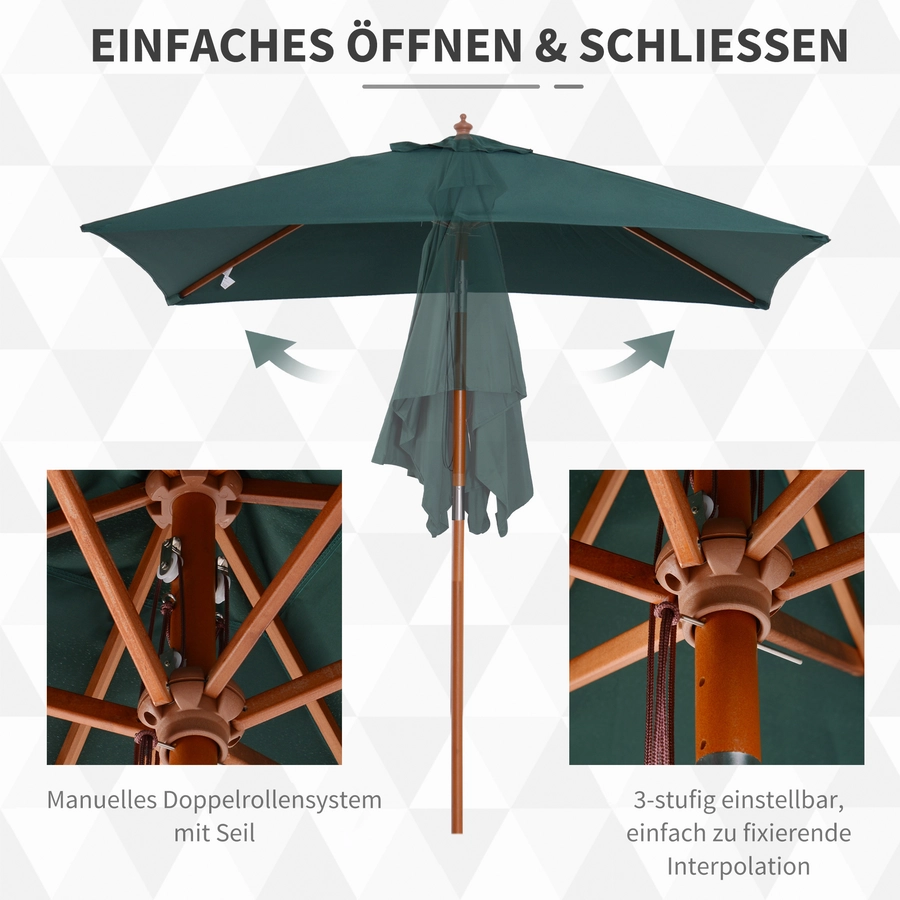 Outsunny Sonnenschirm knickbar grün