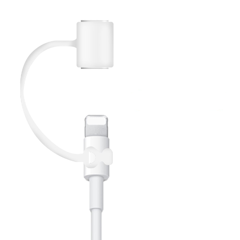 (3-tlg. Set) Apple Pencil 1. & 2. Gen. / Pro Ersatz Silikon Kappe / Schreibfeder Schutz / Lade Adapter Halterung - Weiss