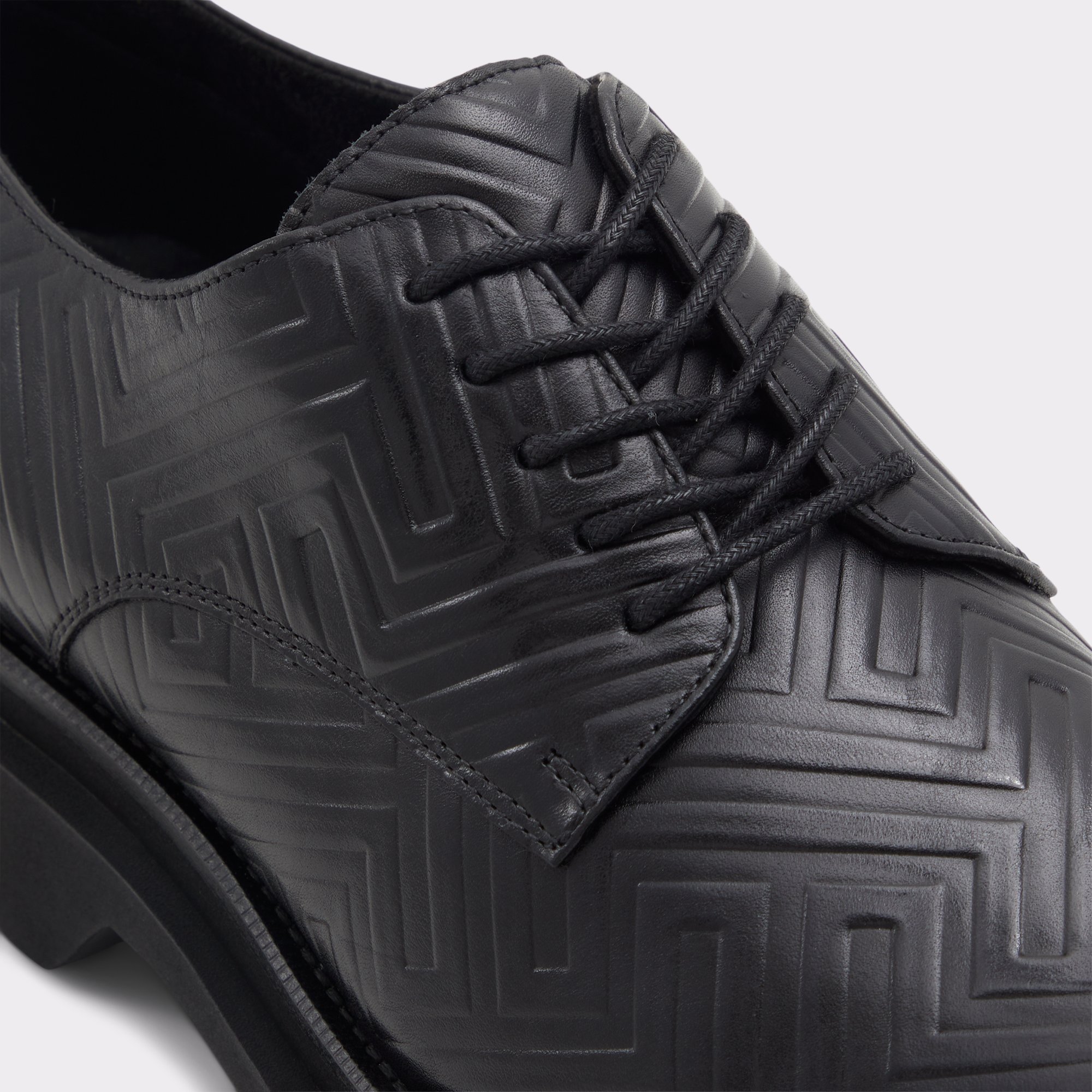 Sergei Black Leather Embossed Men Dress Shoes