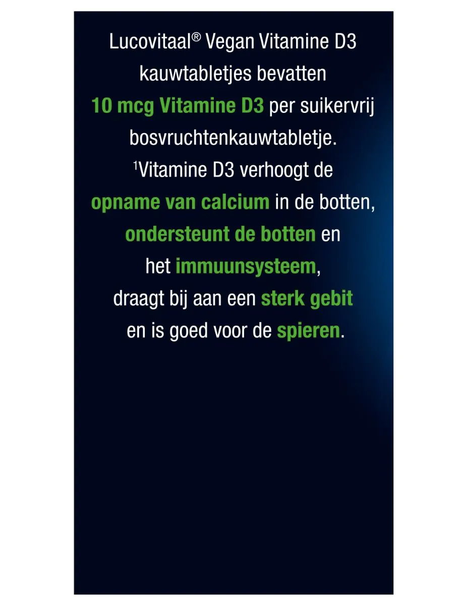 Vitamine D3 10 mcg (400IE) Vegan Kauwtablet