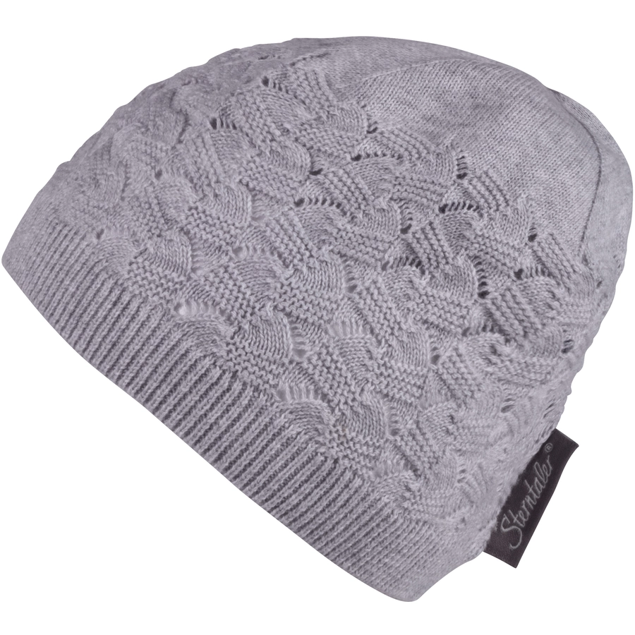 Sterntaler GOTS Strickmütze Lochmuster silber mel.