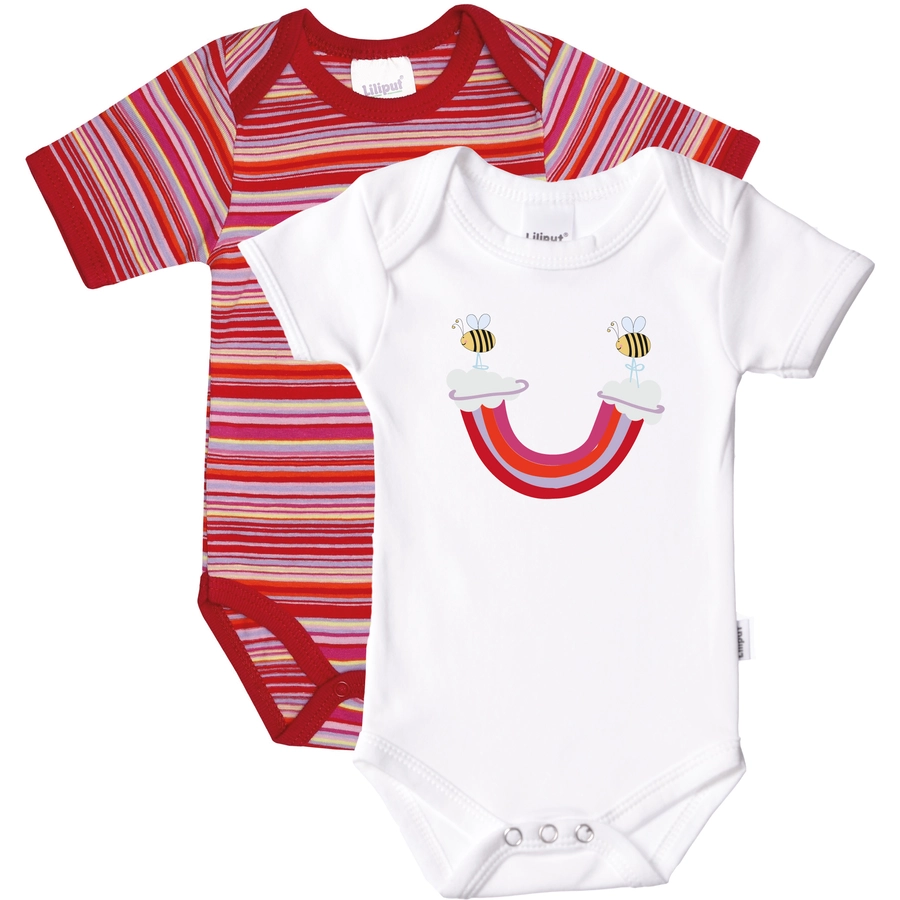 Liliput Kurzarm-Bodys 2er-Pack rot und weiß