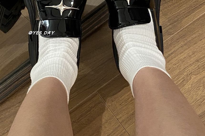 SouthBay Shoes - Star Accent Platform Loafers