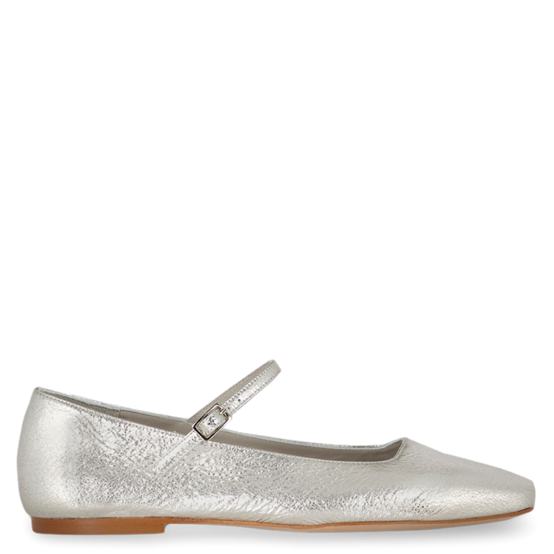 JULIETA - Ballerines en cuir métallisé | Argent