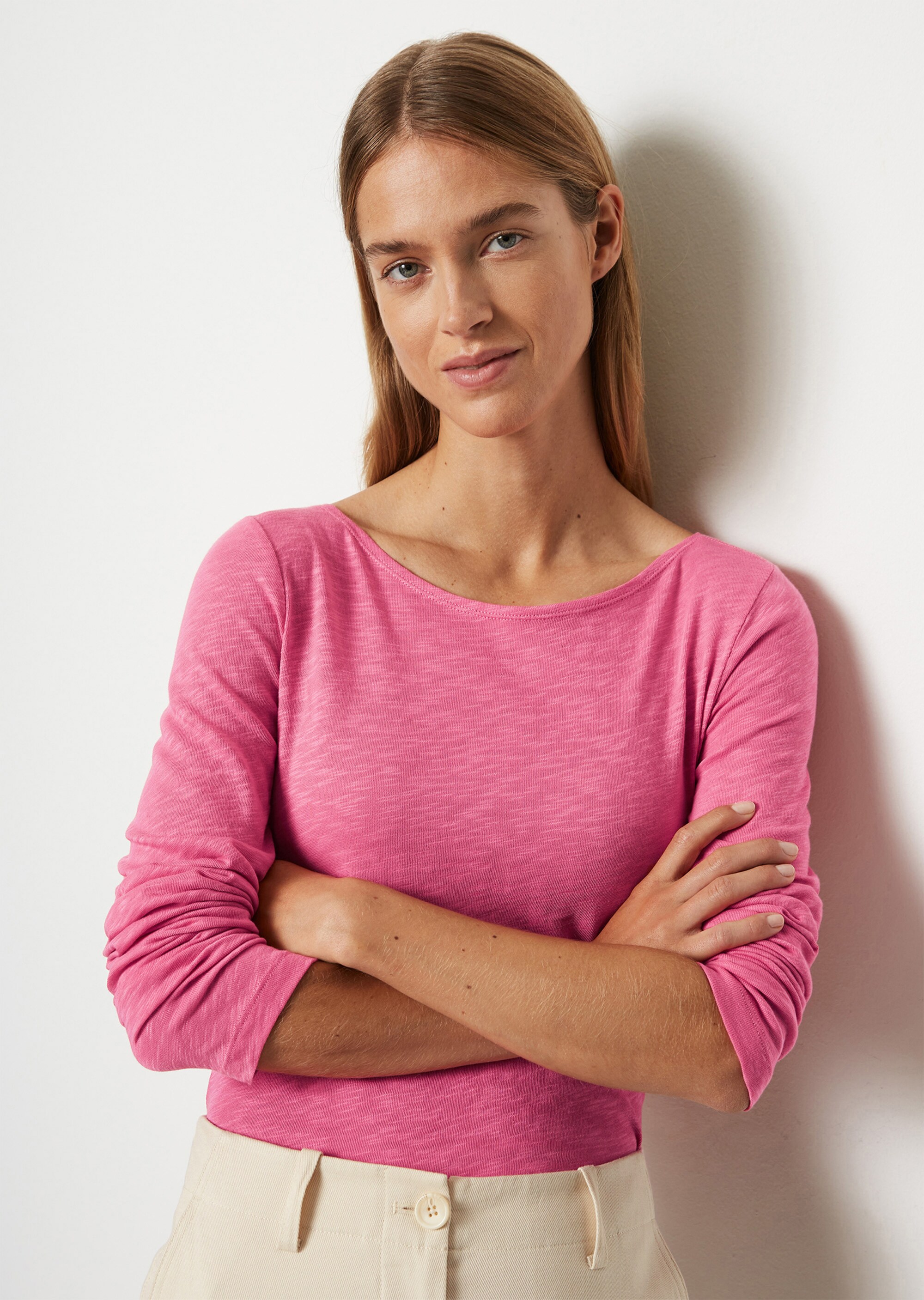 Longsleeve regularaus Slub Jersey
