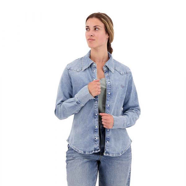 Superdry Vintage Denim Western Shirt Azul M Mulher