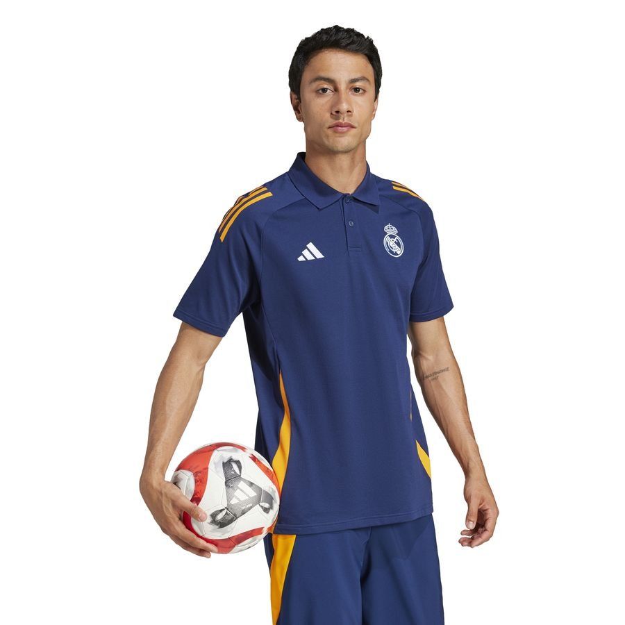 Real Madrid Polo Tiro 24 - Bleu/Crew Orange/Bleu
