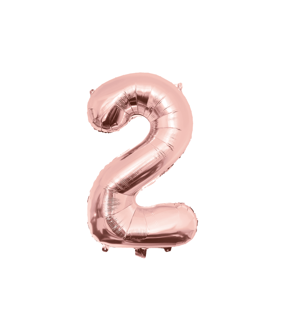 2 Jaar Cijfer Ballon Rose Goud Leeg 86cm