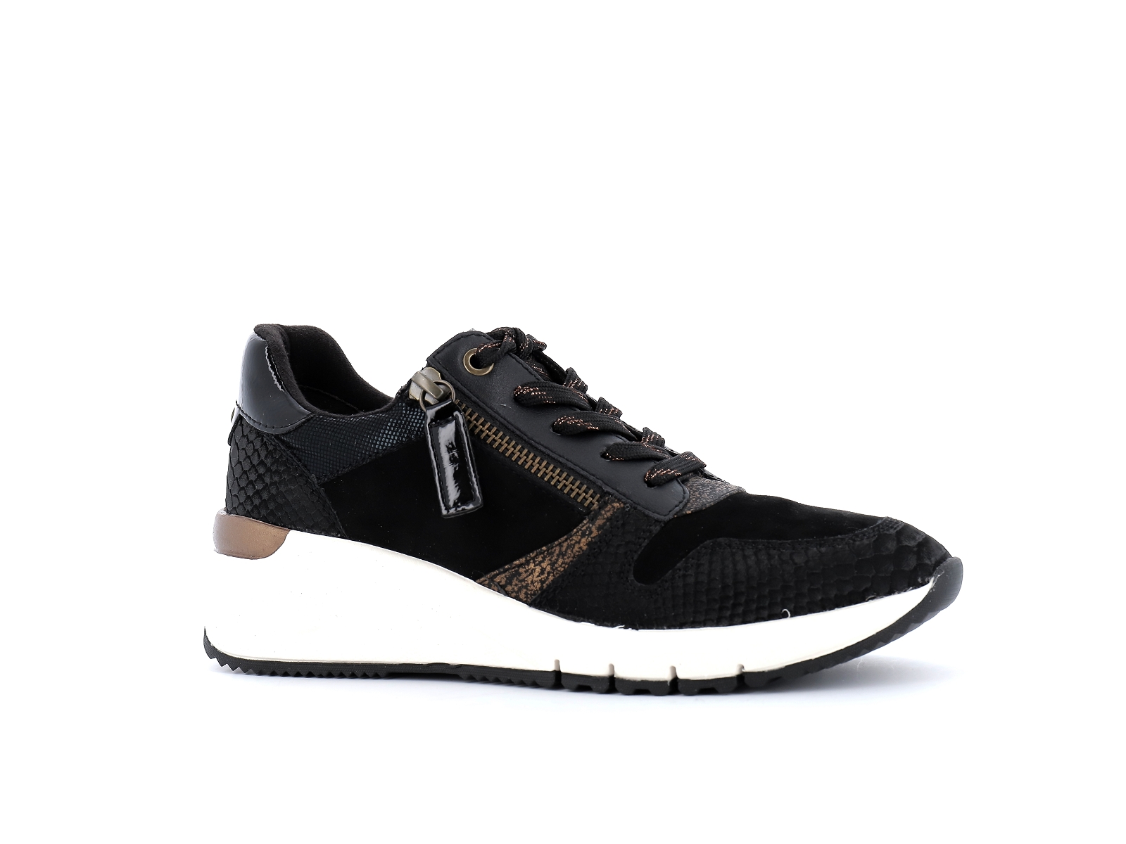 Tamaris-23702 Matières combinées Noir Bronze