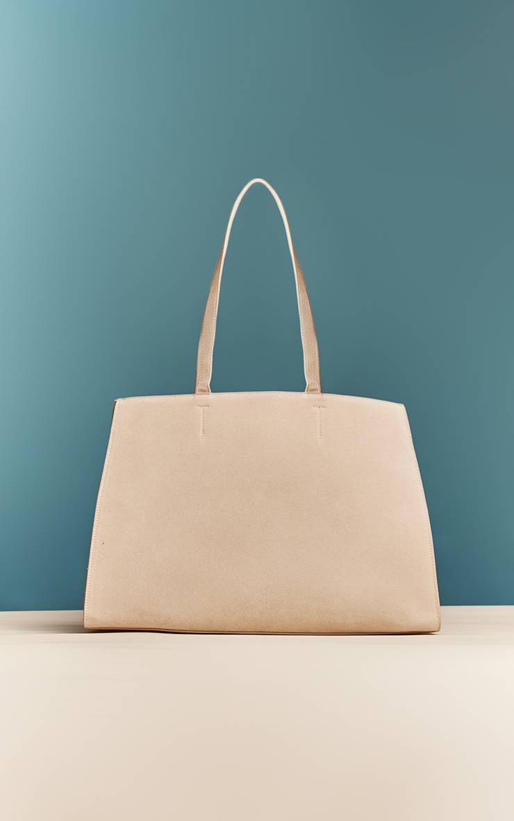 Sable Grand Sac Cabas Structuré En Synthétique