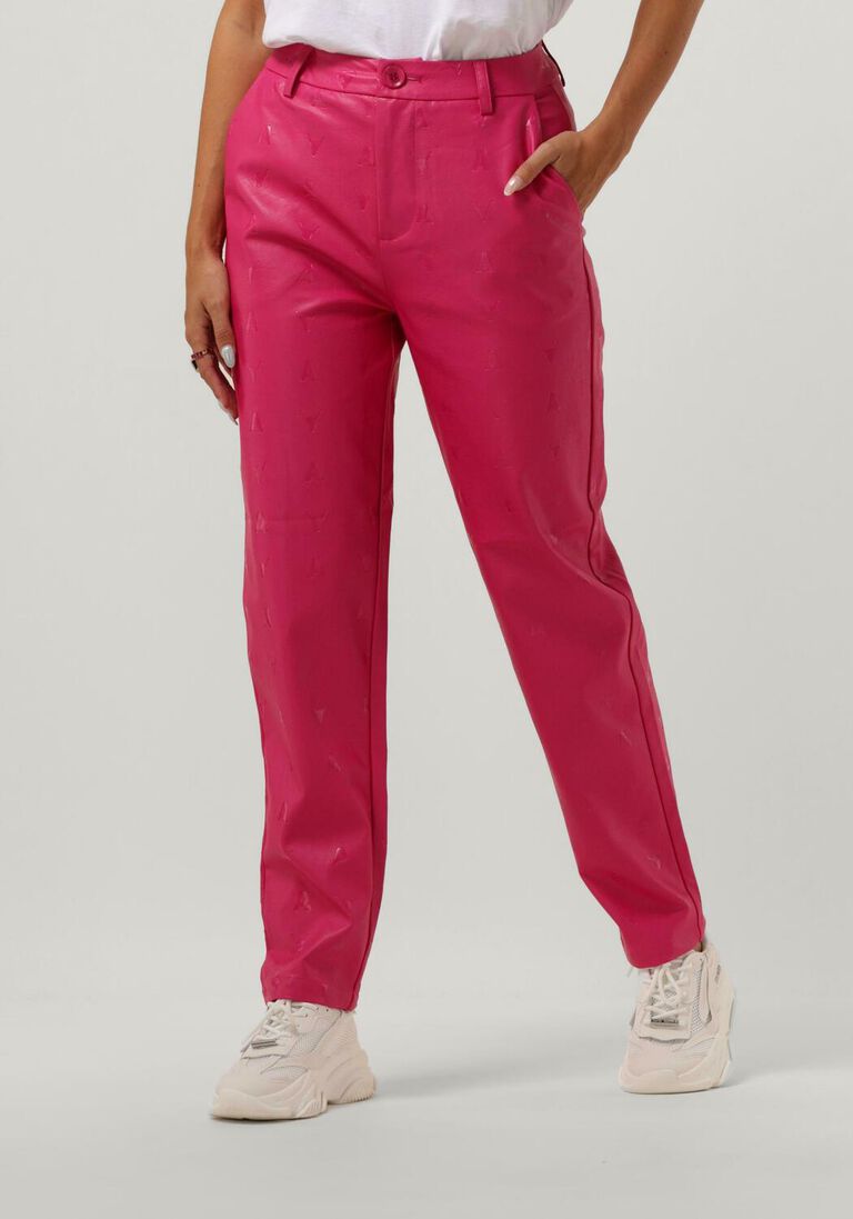 ALIX THE LABEL roze alix the label pantalon logo fo leather pants
