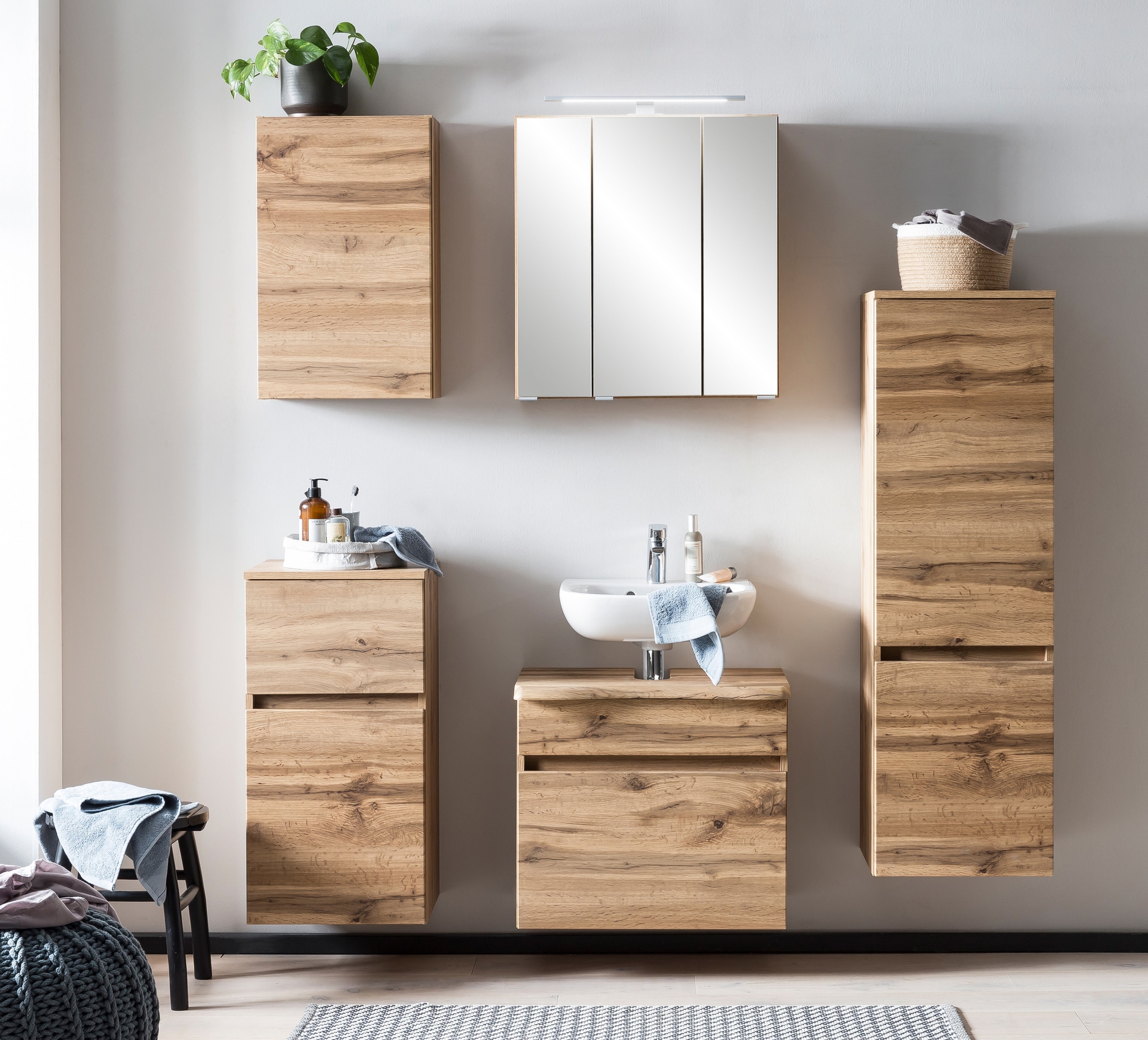 Spiegelschrank Brügge Wotaneiche B/H/T 60x64x20cm