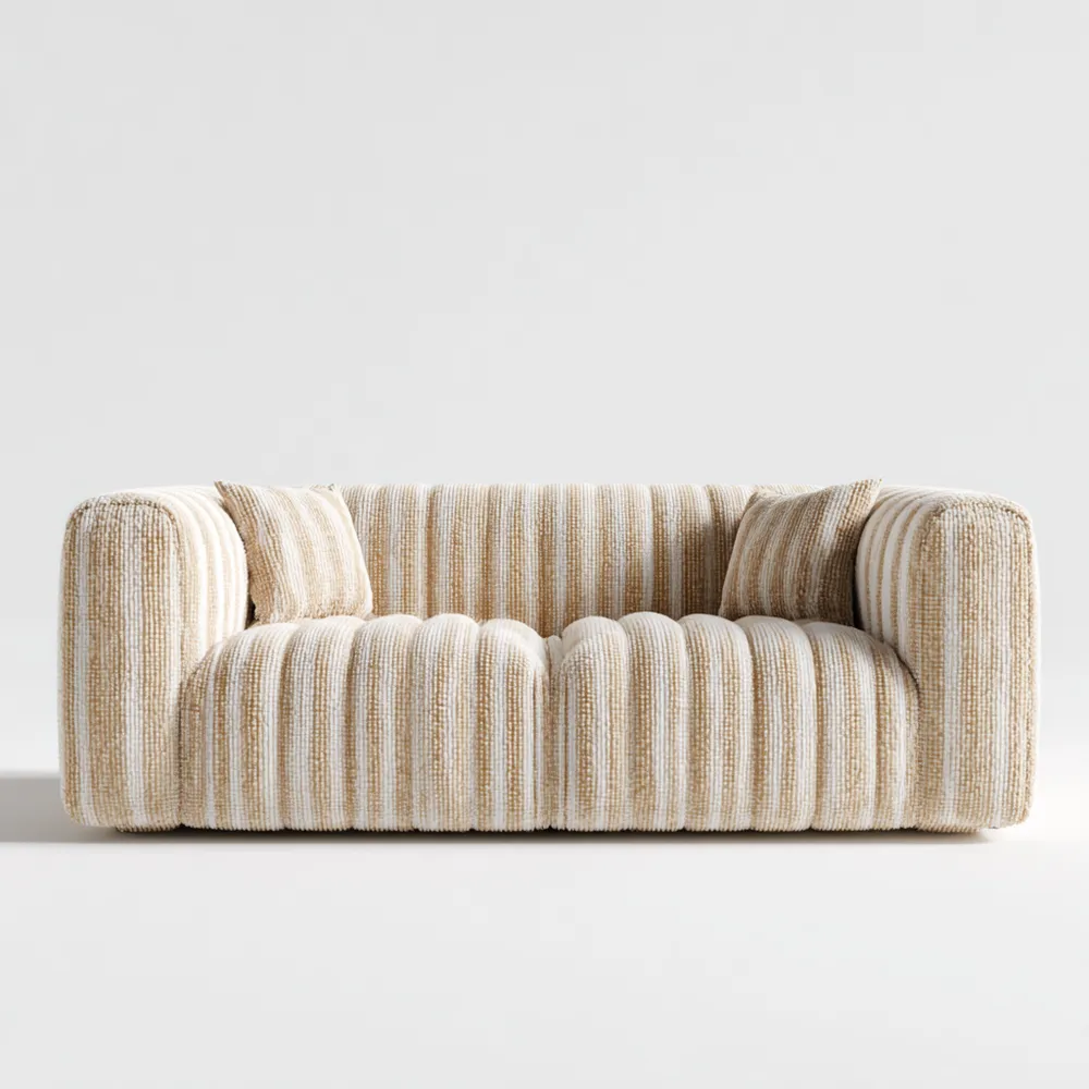 2-Sitzer-Sofa Bouclé Creme 180x90x75 cm – Modernes Design