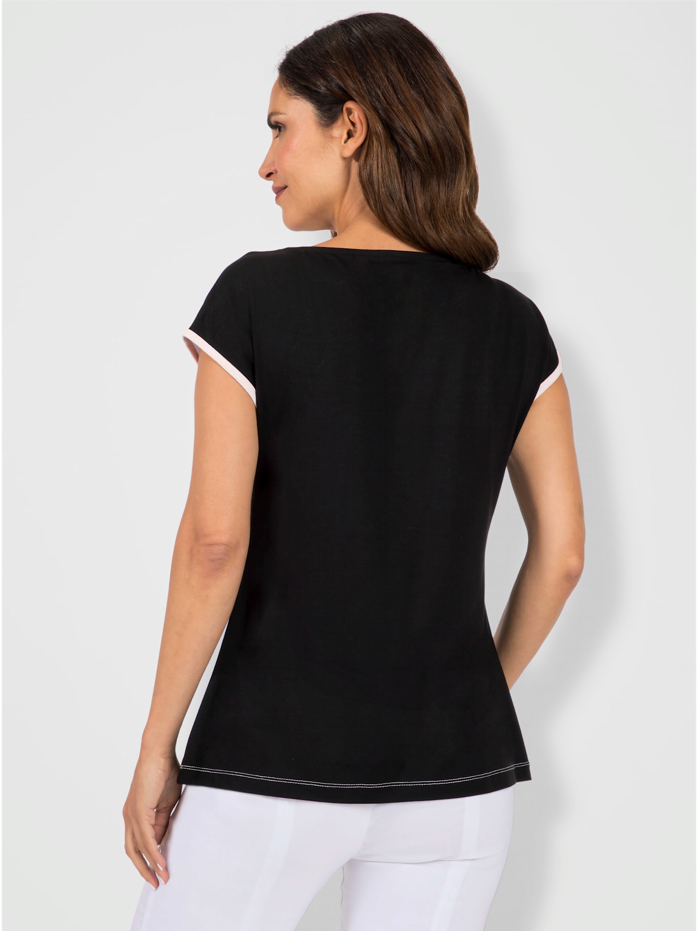 T-shirt avec empiècement viscose