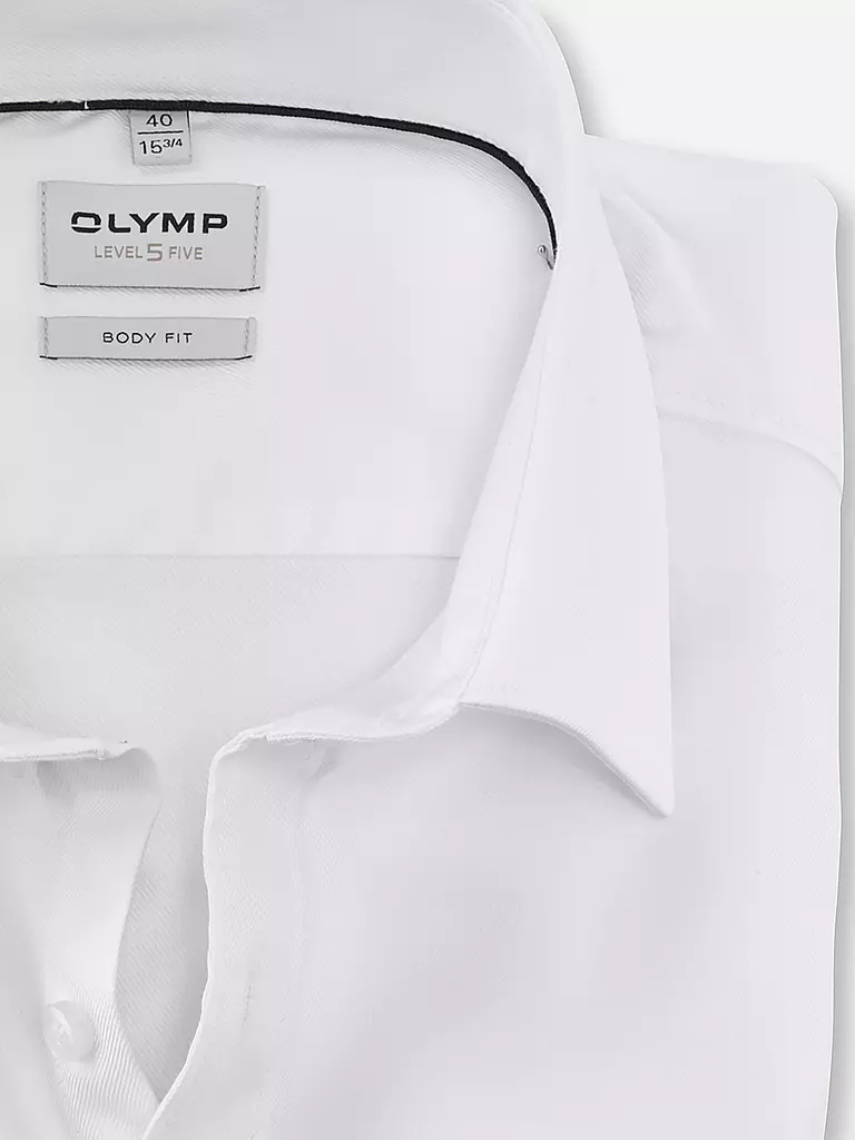 OLYMP LEVEL FIVE Hemd Body Fit Extralange Ärmel weiss